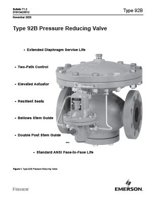 Fisher™ Type 92B Pressure Reducing Valves